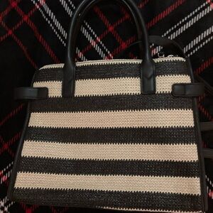 Black and Cream Striped Handbag